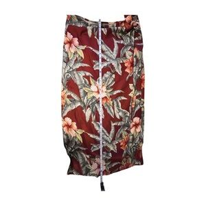 Vintage Tommy Bahama Red Floral Tropical Skirt